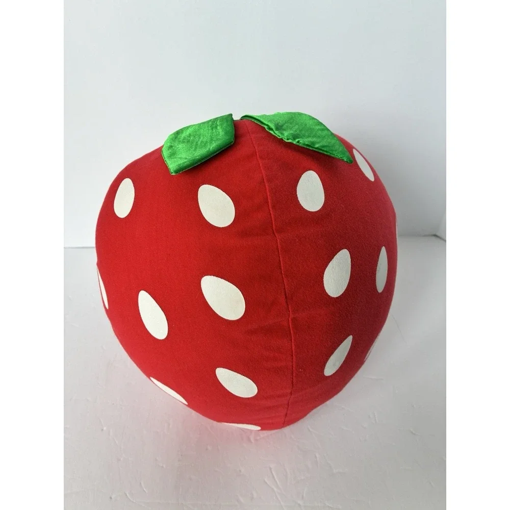 Sonoma Red Strawberry Shaped Throw Pillow Plush Maximalist Home Decor Satin Top